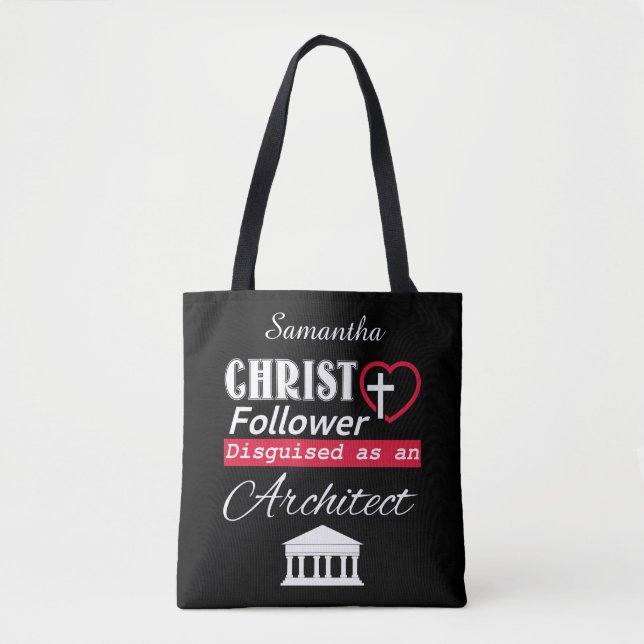 Bolso De Tela Cristo seguidor disfrazado de arquitecto cristiano (Anverso)