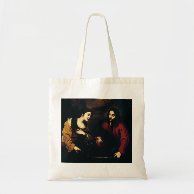 Bolso De Tela Cristo y la mujer de Samaria (Frente)