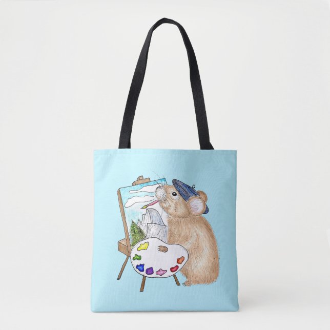 Bolso De Tela Critter Pika Artitter Plein Air Painter (Anverso)