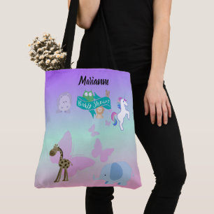 Bolso De Tela Critters y mariposas Baby Shower Tote Bag