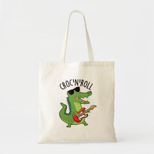 Bolso De Tela Croc N Roll Gracioso Crocodile Pun