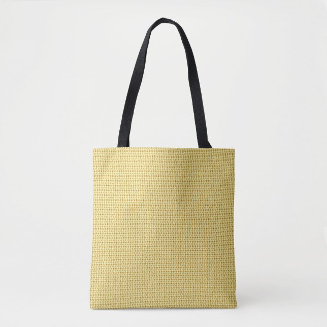 Bolso De Tela Crochet de primavera: arte textil amarillo. (Anverso)