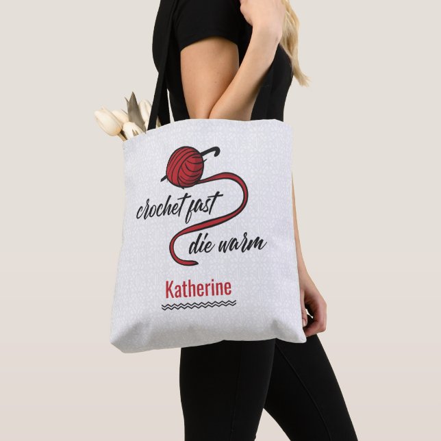 Bolso De Tela Crochet rojo rápido, muere caliente (Detalle)