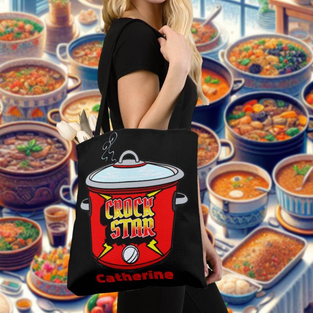 Bolso De Tela Crock Star Crock Pot personalizado (Crock Star Collection - Tote Bag with Custom Name)