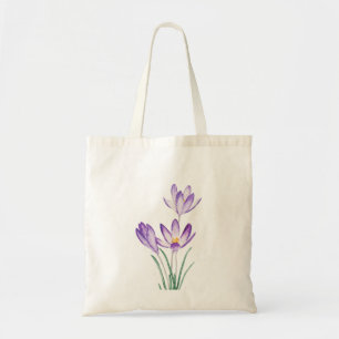Bolso De Tela crocus morado color agua