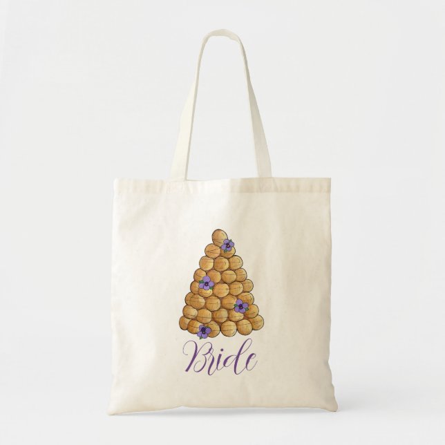 Bolso De Tela Croquembouche Choux Boda pastelero Novia (Frente)