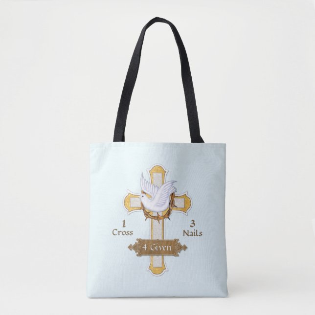Bolso De Tela Cross Dove 4 Given Religious (Anverso)