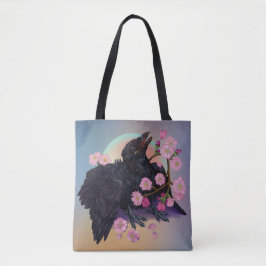 Bolso De Tela Crow con flores de manzana