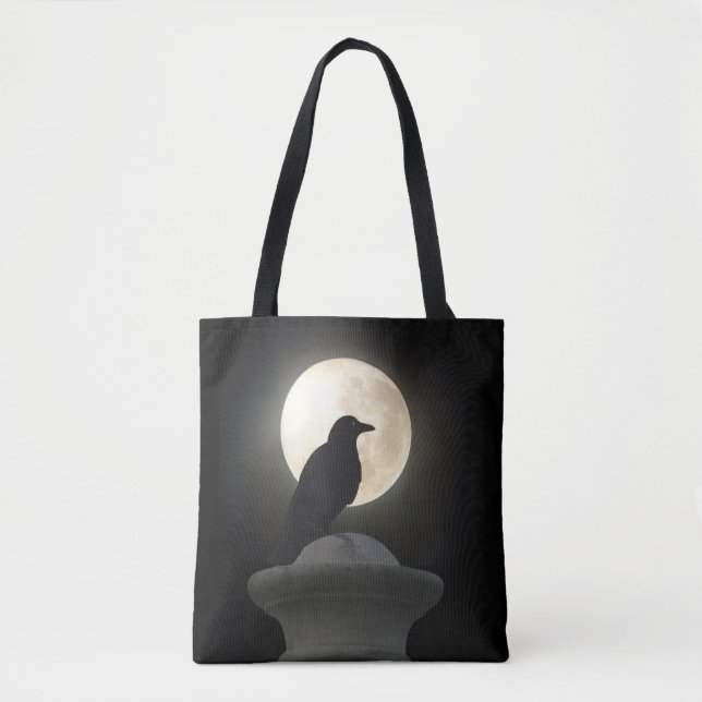 Bolso De Tela Crow En El Resplandor Del Tote De La Luna (Anverso)