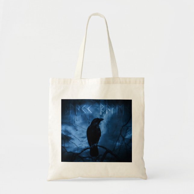 Bolso De Tela Crow negro con estilo de Gótico oscuro (Frente)
