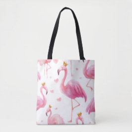 Bolso De Tela Crowned Flamingo – Luxe Island Vibes Tote