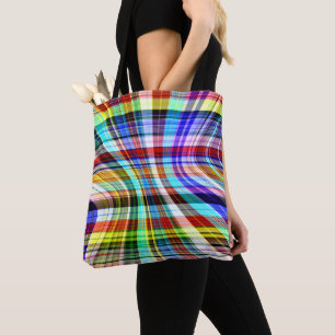 Bolso De Tela Cruce de franjas de colores transparentes con tors