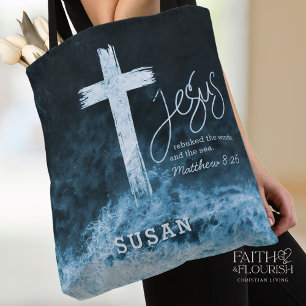 Bolso De Tela Cruce en el agua Dark Blue Scripting Personalizado