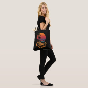 Bolso De Tela Crucero de puesta de sol con palmeras tropicales d