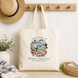 Bolso De Tela Crucero de Reunión Familiar Ilustrado