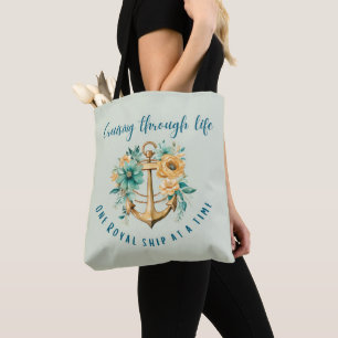 Bolso De Tela Crucero Floral Real