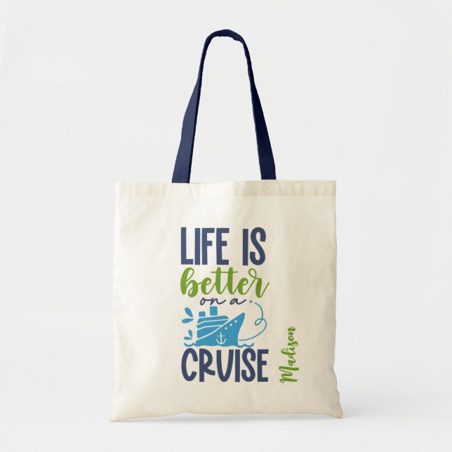 Bolso De Tela Cruceros de nombres personalizados (Frente)