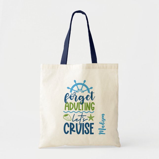 Bolso De Tela Cruceros de nombres personalizados (Frente)