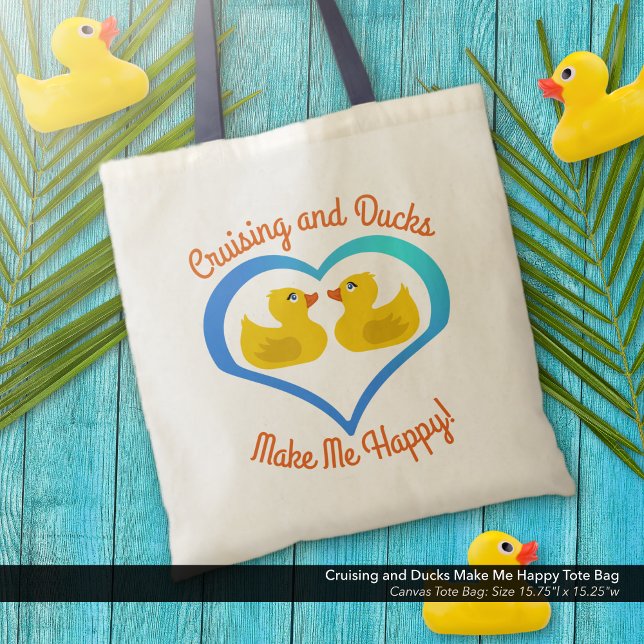Bolso De Tela Cruceros y patos me hacen feliz ("Cruising and Ducks Make Me Happy" Cruise Gear Tote Bag.)