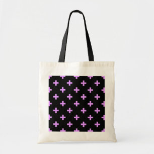Bolso De Tela Cruces de Lilac Polka sobre negro