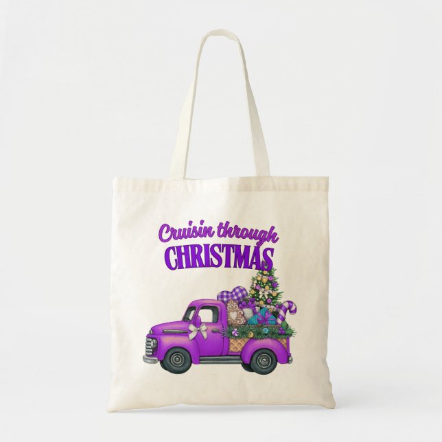 Bolso De Tela cruisin through christmas (Frente)