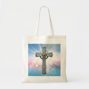 Bolso De Tela Cruz Cristiana Ornate