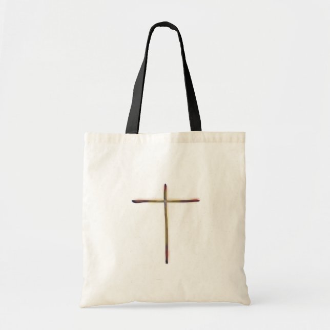Bolso De Tela Cruz cristiana simple mínima (Frente)