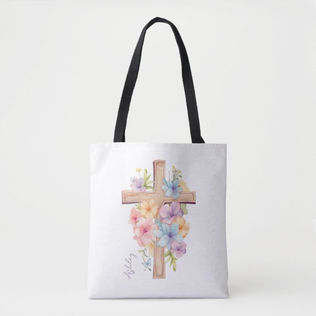 Bolso De Tela Cruz de Pascua de Agua Personalizada (Anverso)