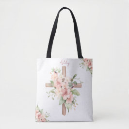 Bolso De Tela Cruz de Pascua Personalizada Acuarela