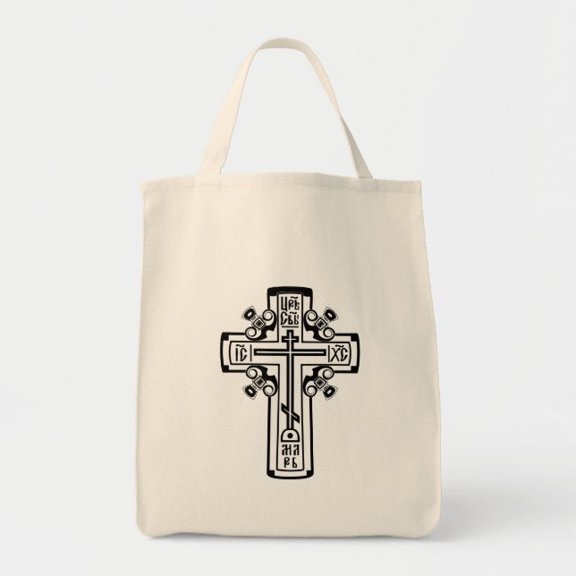 Bolso De Tela Cruz ortodoxa cristiana (Frente)