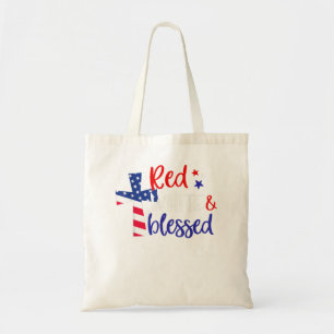 Bolso De Tela Cruz Roja Blanca Bendecida Americana Jesús Cristia