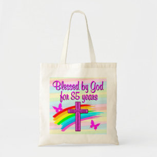 BOLSO DE TELA CRUZ ROSA Y LLUVIA 85º CUMPLEAÑOS