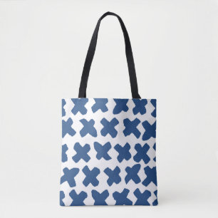 Bolso De Tela Cruza Shibori: Patrón Batik Índigo