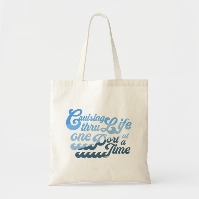 Bolso De Tela Cruzando por vida un puerto a la vez (Frente)