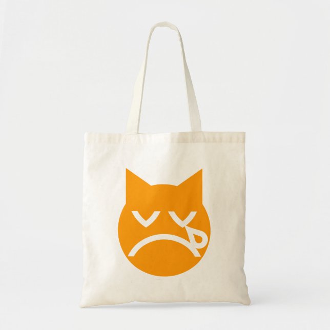 Bolso De Tela Crying Emoji Cat (Frente)
