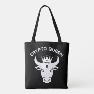 Bolso De Tela Crypto Queen Personalizado Negro