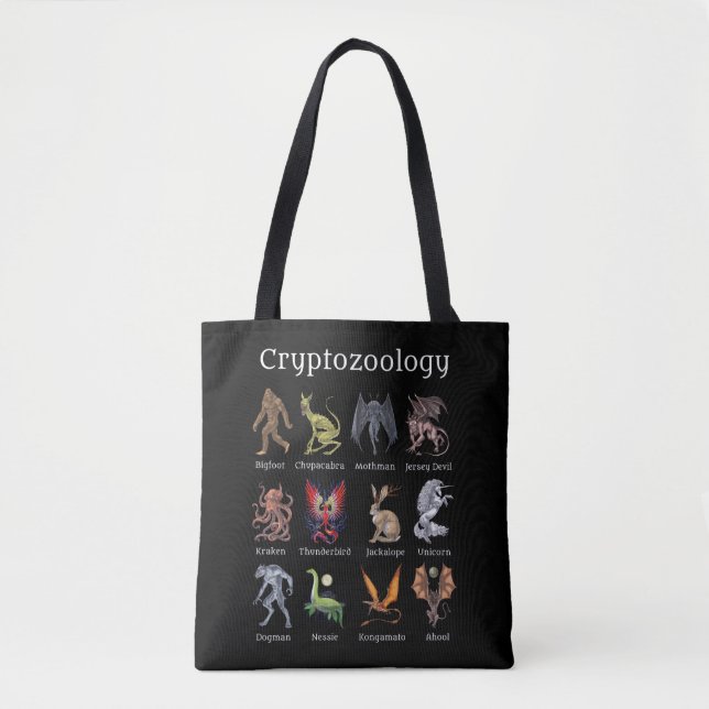 Bolso De Tela Cryptozoology Cryptid Creatures (Anverso)