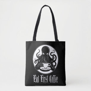 Bolso De Tela Cthulhu gracioso - Pero el primer café