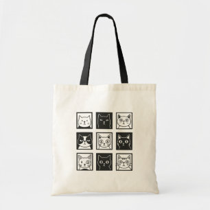 Bolso De Tela Cuadrado de gatos