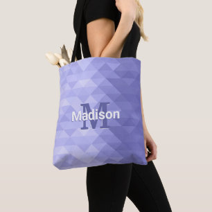 Bolso De Tela Cuadrado de geometría triangular púrpura Monograma