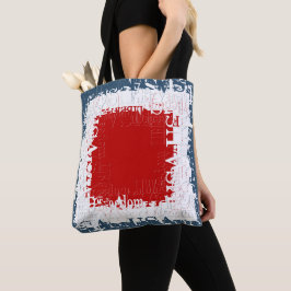 Bolso De Tela Cuadrado de la Libertad Patriótica Rojo Blanco & A