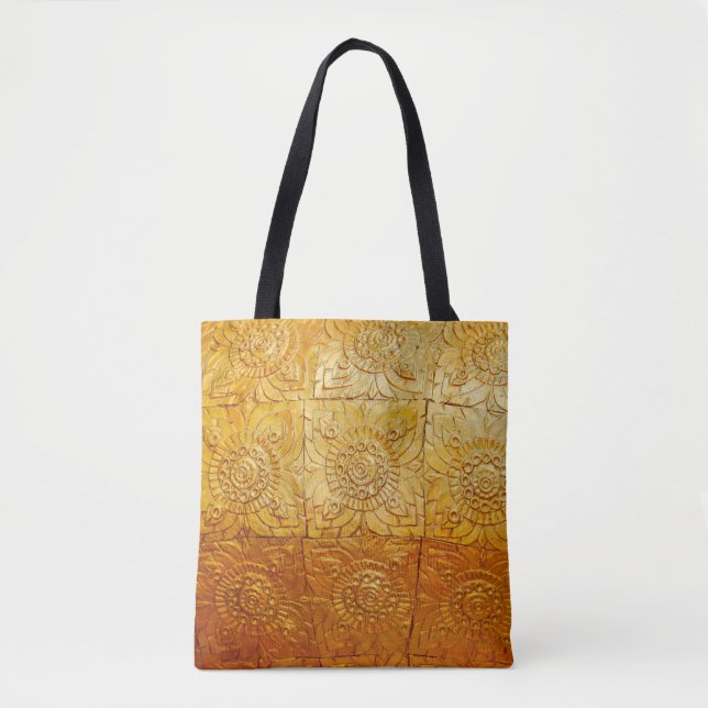 Bolso De Tela Cuadrado de latón con patternabstract, arte, gráfi (Anverso)