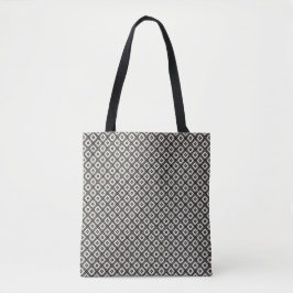 Bolso De Tela Cuadrado negro y gris