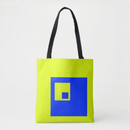 Bolso De Tela Cuadrados amarillo y azul