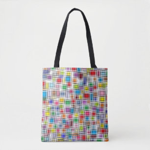 Bolso De Tela Cuadrados borrosos