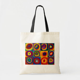 Bolso De Tela Cuadrados con círculos, abstracto, Wassil Kandins