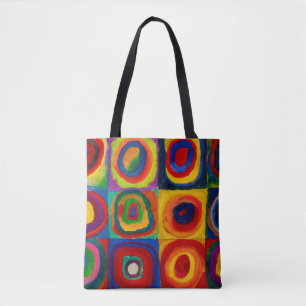 Bolso De Tela Cuadrados con círculos, abstracto, Wassil Kandins
