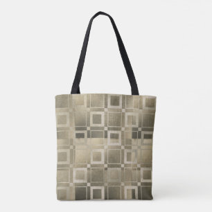 Bolso De Tela Cuadrados Dorados Suaves Glamour Geométrico Modern