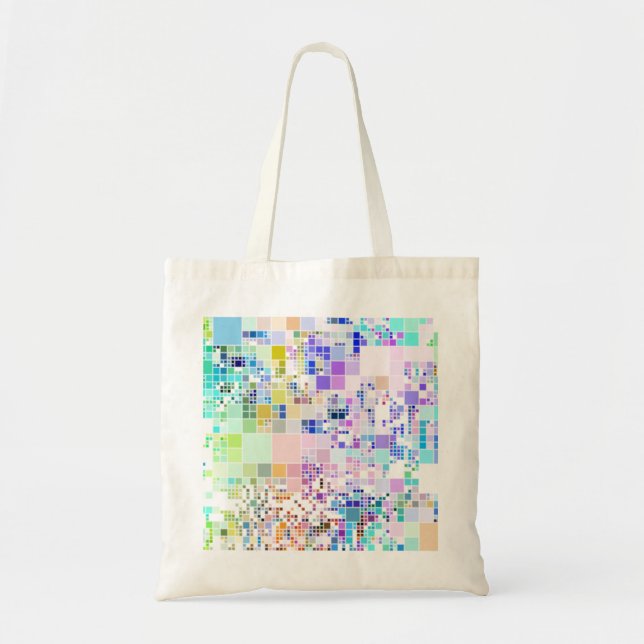 Bolso De Tela Cuadrados geométricos Pastel (Frente)