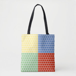 Bolso De Tela Cuadrados Multicolores Modernos
